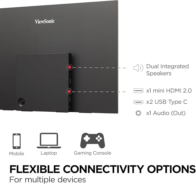 ViewSonic VX1655-4K-OLED 15.6 Inch 4K UHD Portable OLED Monitor