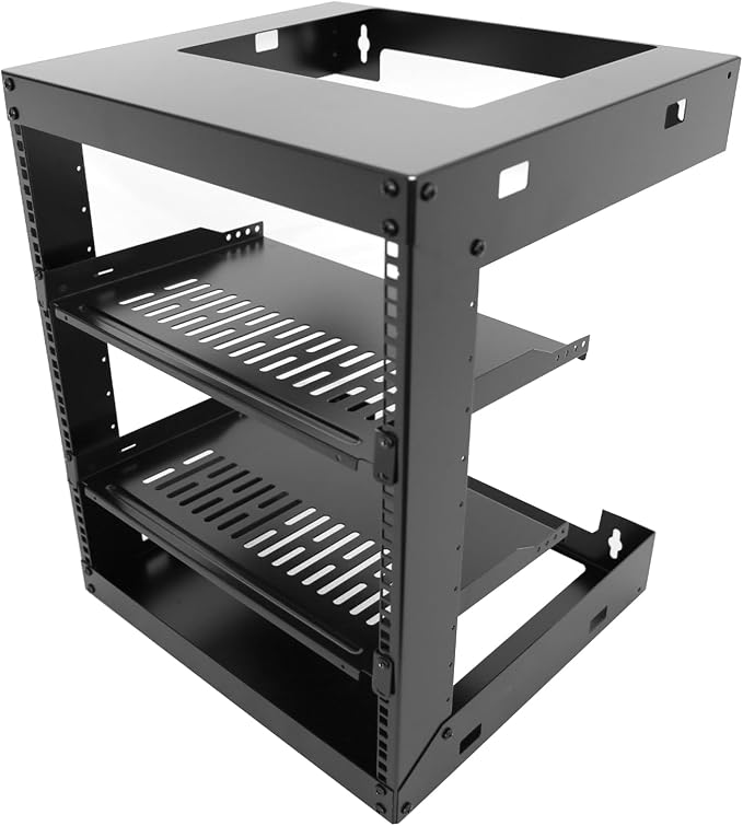 12U Wall Mount Open Frame 19 Inch Server Equipment Rack Wall Mountable Heavy