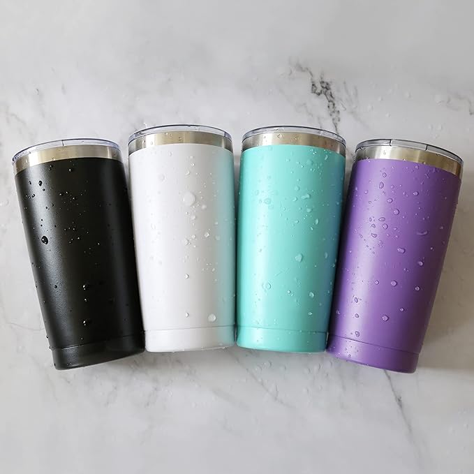 8 Pack 20oz Tumbler Vacuum Insulated Travel Mug
