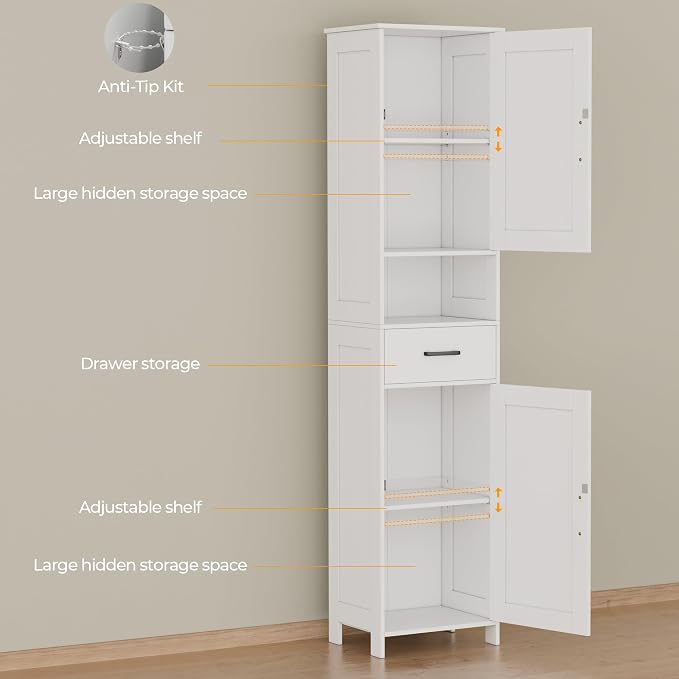 67" H Tall Bathroom Storage Cabinet