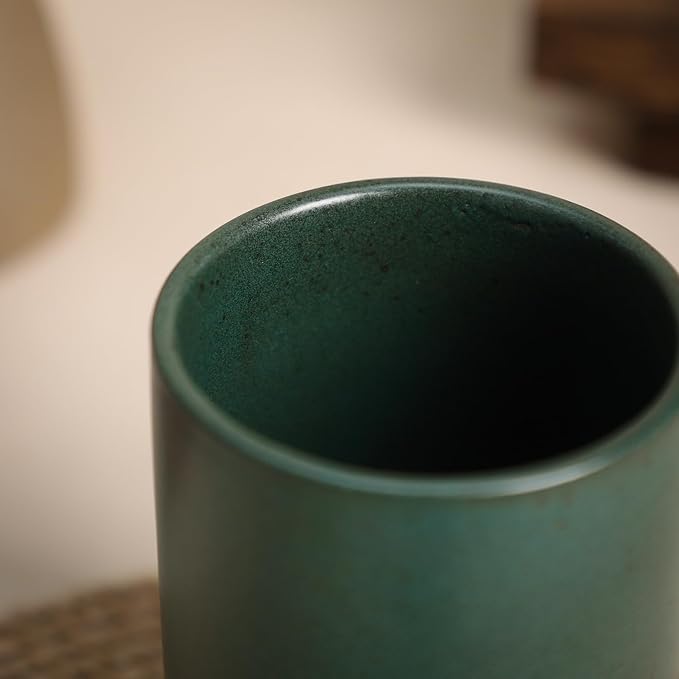 Gaolinci 2 Pcs Vintage Stoneware Style Ceramic Mouthwash Cups, Bathroom