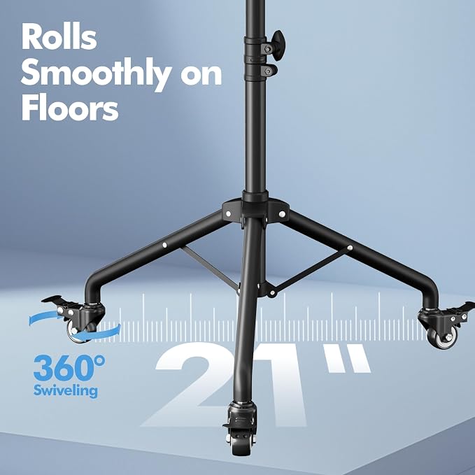Projector Tripod Stand with Wheels, Portable Laptop Floor Support with Mouse