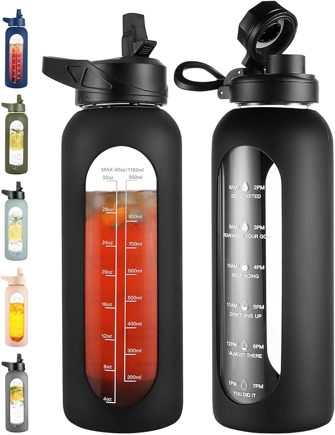 CIVAGO 40 oz Glass Water Bottle
