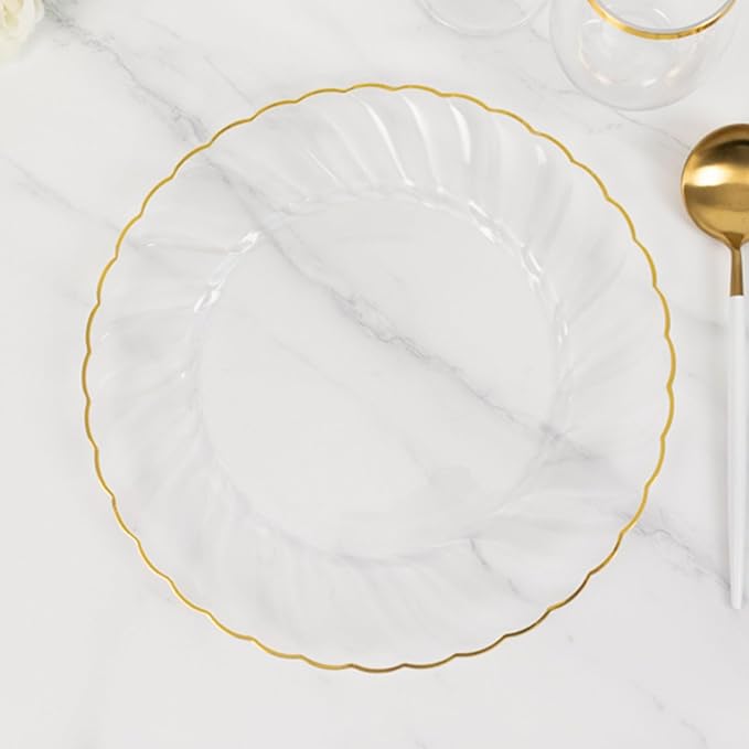 Efavormart 10-Pack 10" Clear Plastic Dinner Plates