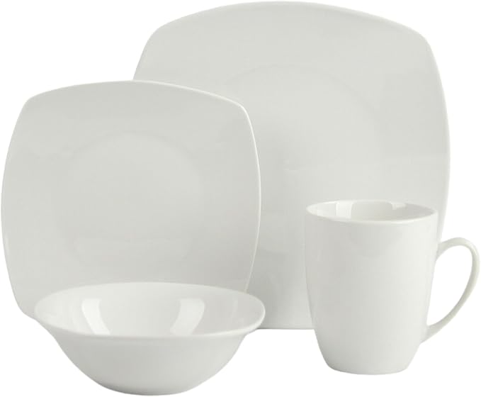 10 Strawberry Street Simply Square 16 Piece Dinnerware Set