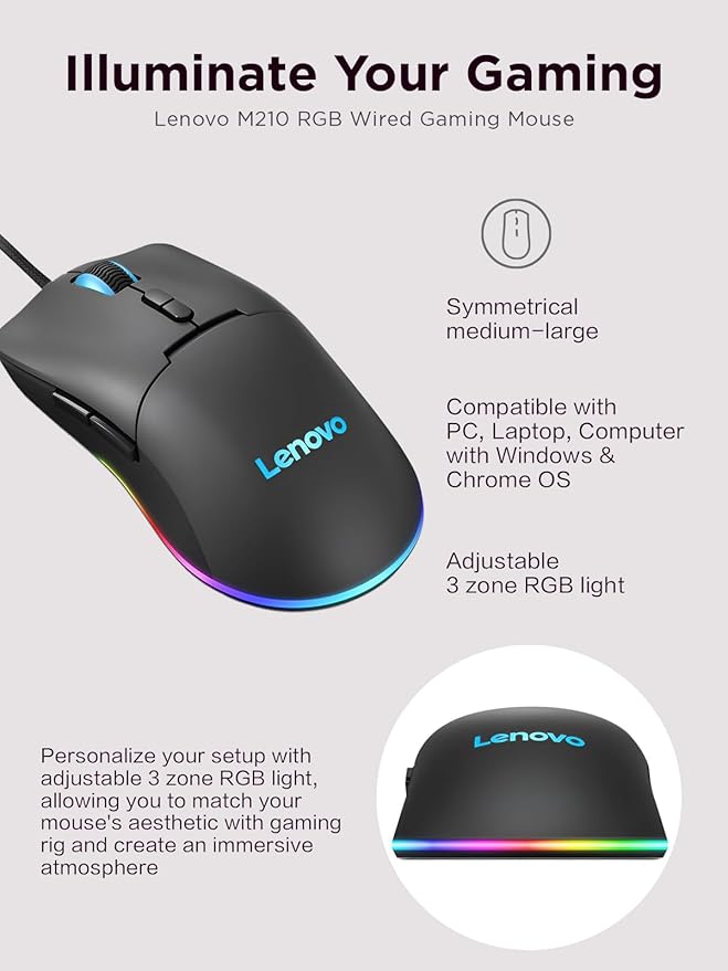 Lenovo M210 RGB Wired Gaming Mouse