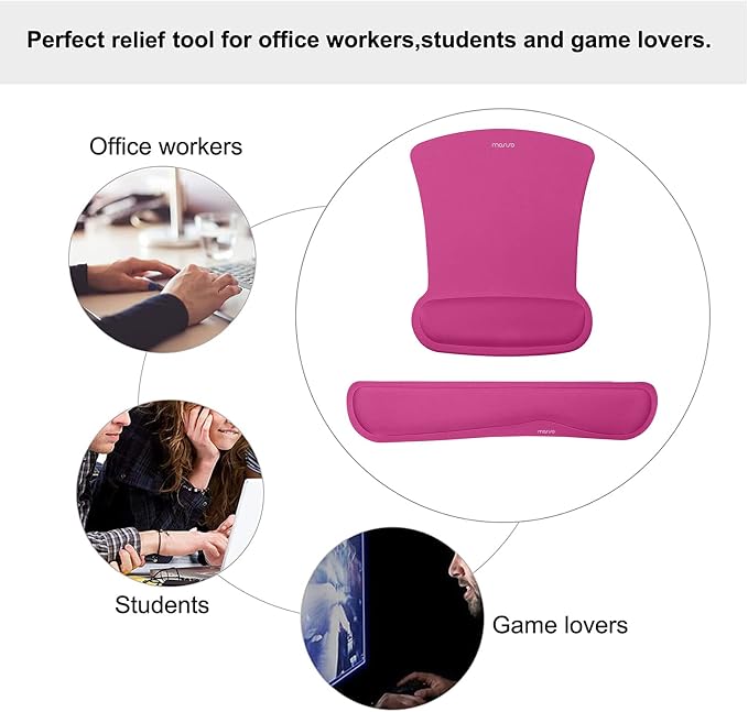 MOSISO Wrist Rest Support for Mouse Pad & Keyboard Set, Ergonomic Mousepad