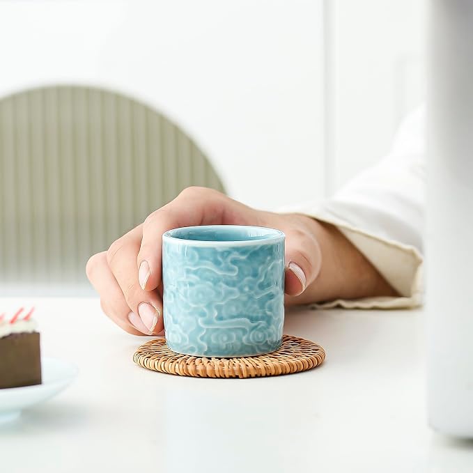 Ceramic Espresso Cups Set of 2 or 4-3oz Demitasse Cups