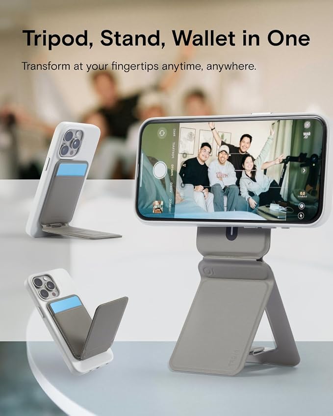 MOFT Phone Tripod Wallet, 3 in 1 Phone Stand MagSafe, NFC-Supported Magnetic