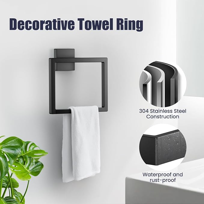 Bathroom Hardware Accessories Set: 12-Pieces Bath Towel Bar Set