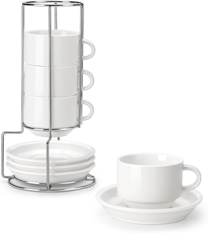 MALACASA 8 OZ Porcelain Espresso Cups