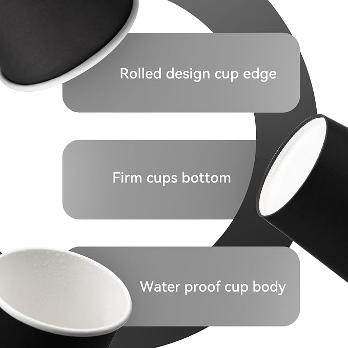50 Pack 8 oz Disposable Paper Cups, 8 oz Coffee Cups, Water Cups