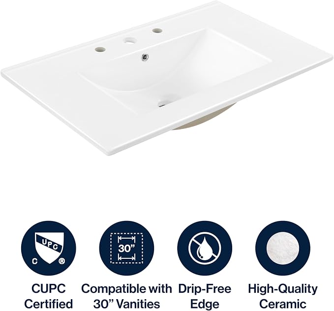 Ancillary 3-Hole 30 in. W x 18.25 in. D Classic