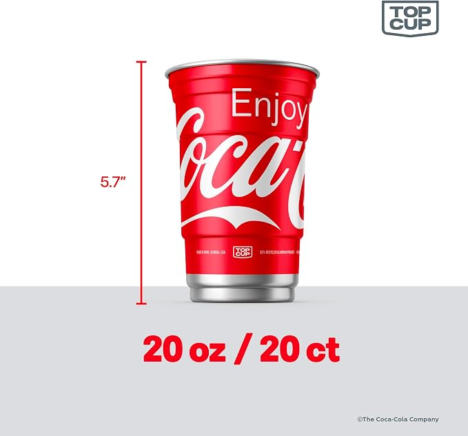 Top Cup – 20 Ounce, Officially Licensed Coca-Cola Aluminum Party Cup |