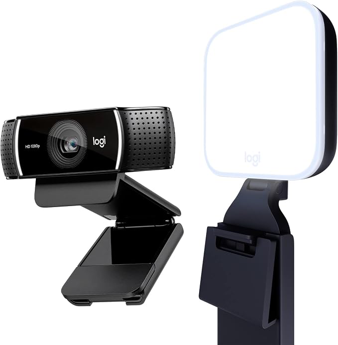 Logitech C922x Pro + Logitech for Creators Litra Glow