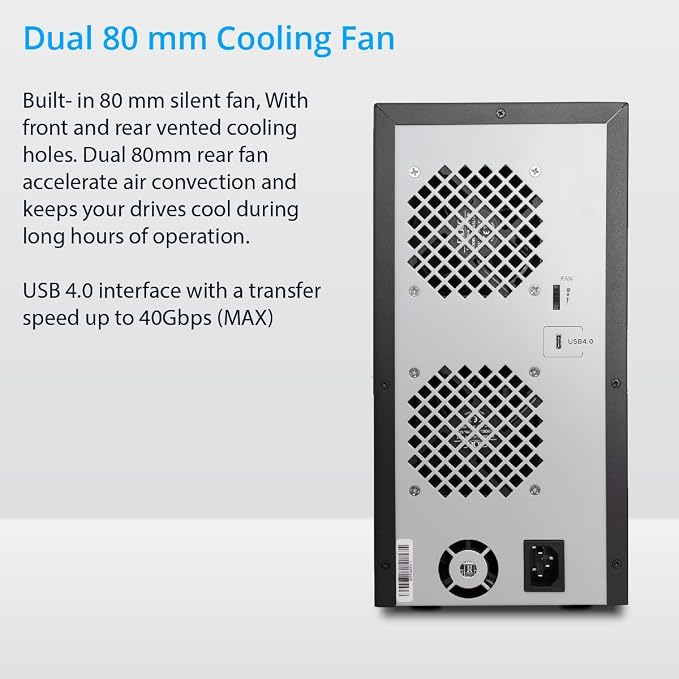 USB 4.0 Type-C 8 Bay 2.5 Inch and 3.5 Inch SATA Hard Drive External Hard Drive