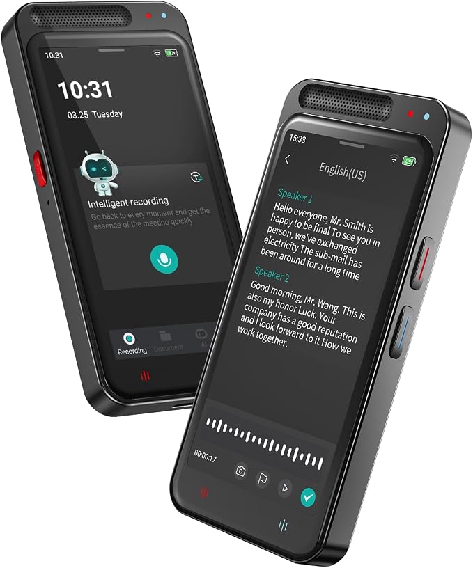 AI Voice Recorder with Playback, Digital Voice Recorder with AI Transcription