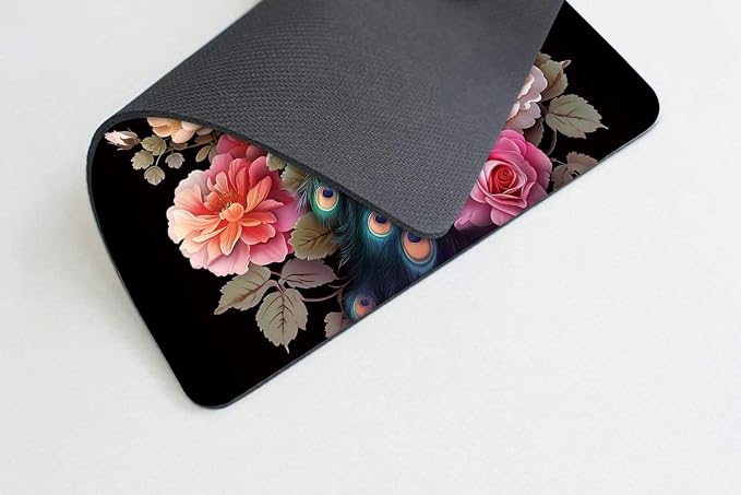 Square Mouse Pad Colorful Peacock