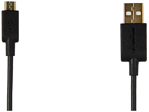 Amazon Basics 3-Pack USB-A to Micro USB Charging Cable, 480Mbps Transfer Speed