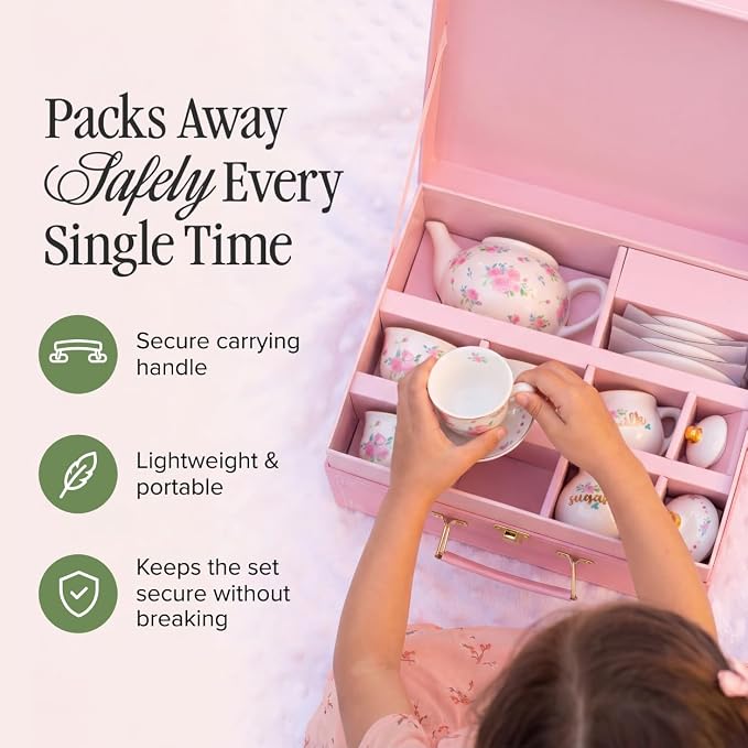 Giggle & Honey® White Floral Tea Party Set