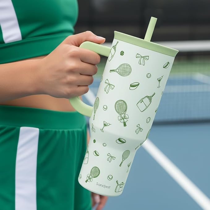SANDJEST Tennis 40oz Tumbler