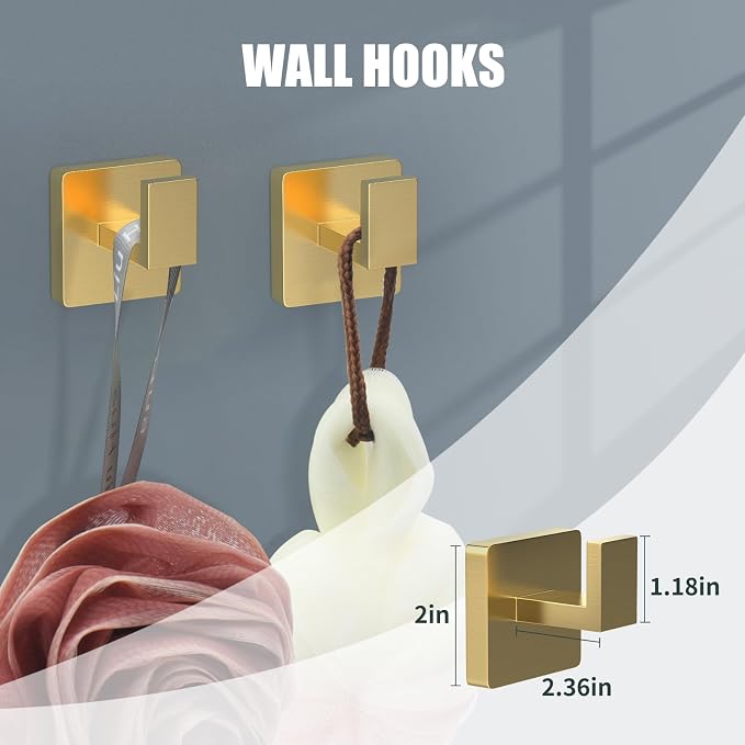5 Piece Gold Towel Bar Set Bathroom Hardware Set Gold Bathroom