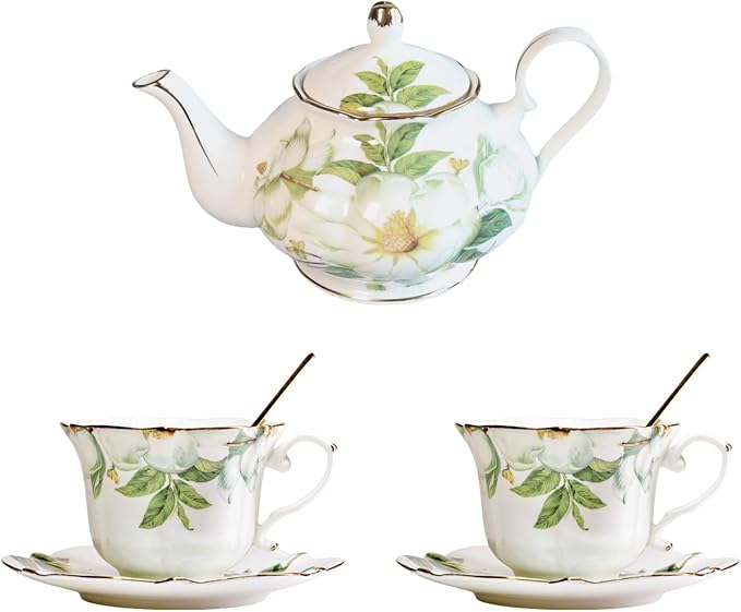 Vintage Floral Porcelain Bone China Tea Set