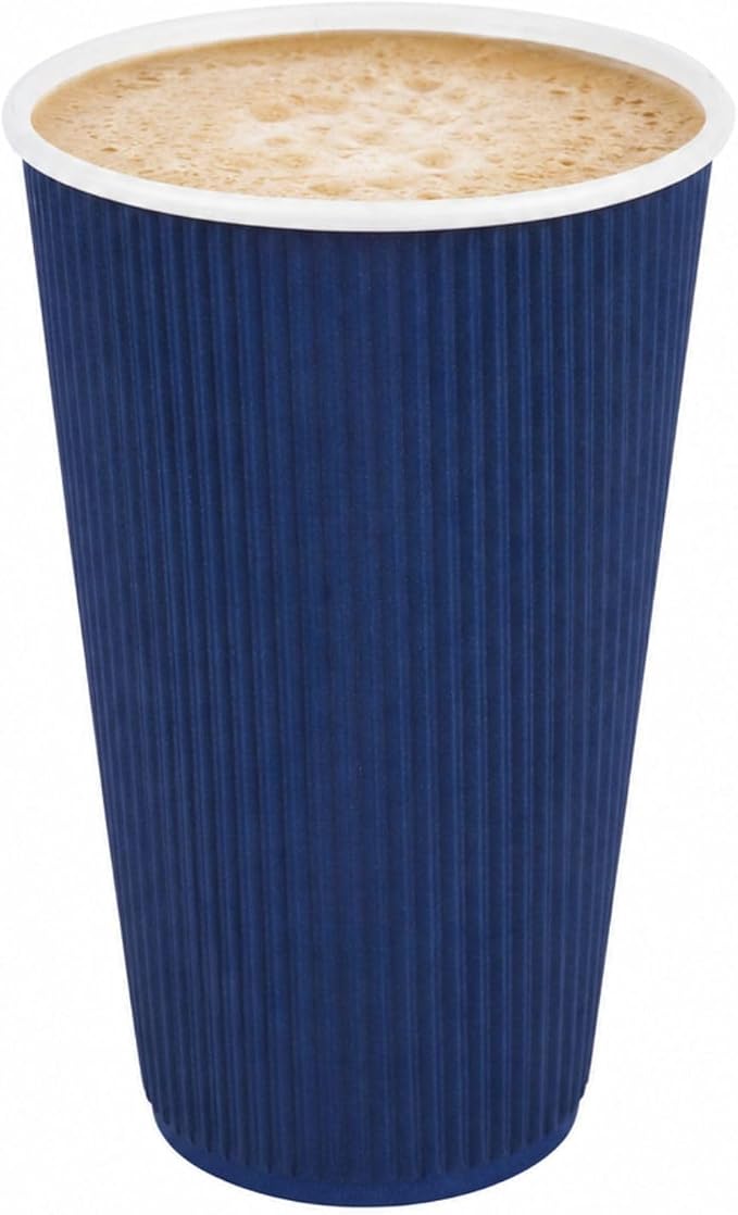 Restaurantware 16 Ounce Ripple Wall Disposable Coffee Cups, 500 Insulated