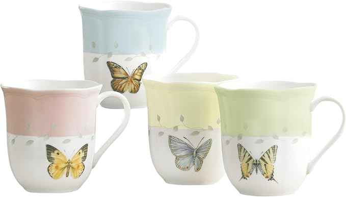 Lenox Butterfly Meadow Colors Porcelain Mug Set