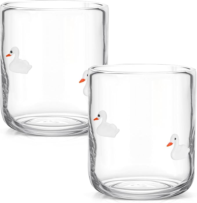 SiliFine Icon Juice Glasses, 14oz Stemless Wine Drinking Juice Glass Cup