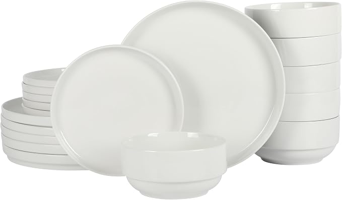 Gibson Home Rothernberg 18-Piece Stackable Porcelain Dinnerware Set, Service