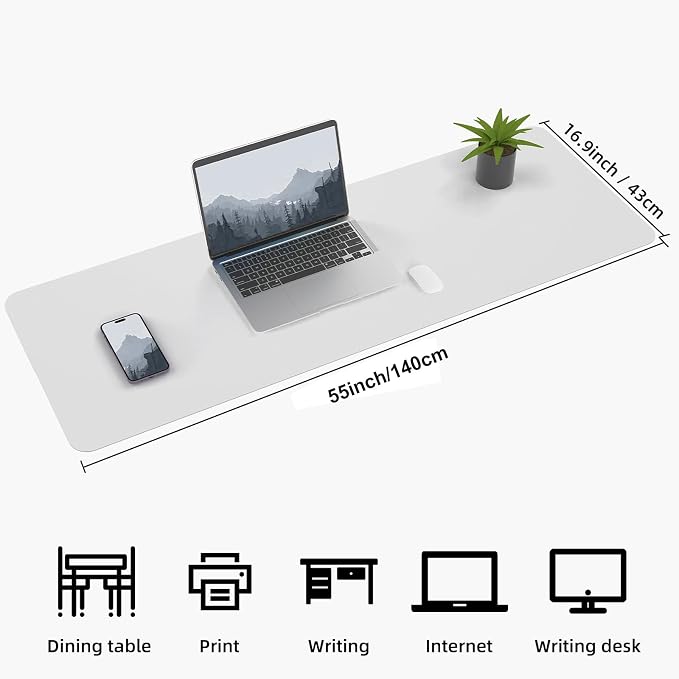 AFIING Leather Desk pad Protector, Large Non-Slip Office Desk Mat