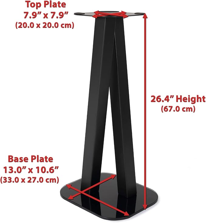 EXIMUS One Pair Fixed Height Universal Speaker Floor Stands