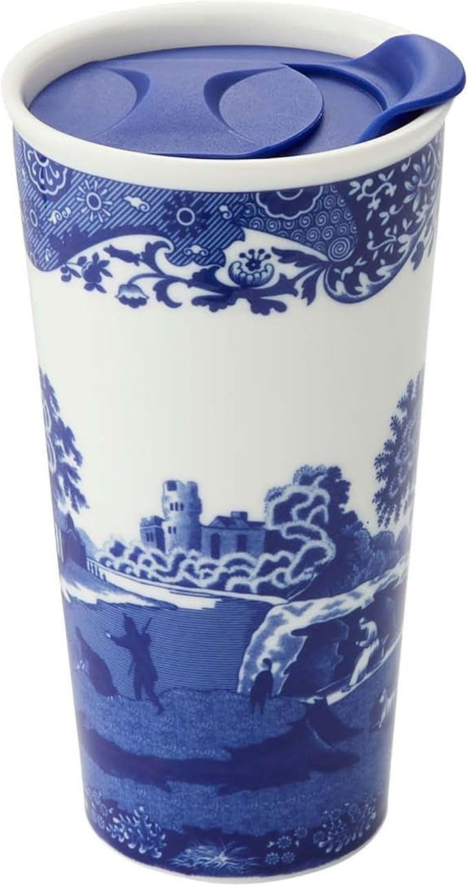 Spode – Blue Italian Blue Italian Travel Mug 12 oz – BlueWhite