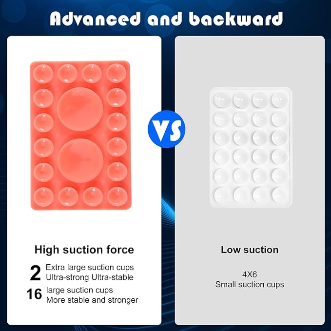 ZYCCER Double Sided Silicone Suction Phone Holder Mount, Compatible