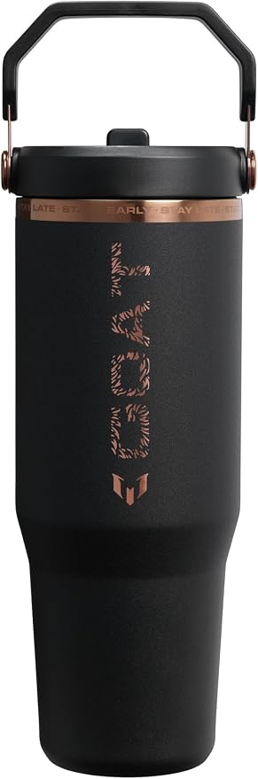 STANLEY IceFlow 2.0 Flip Straw Tumbler, 30 oz, Messi Goat Black | Easy Carry