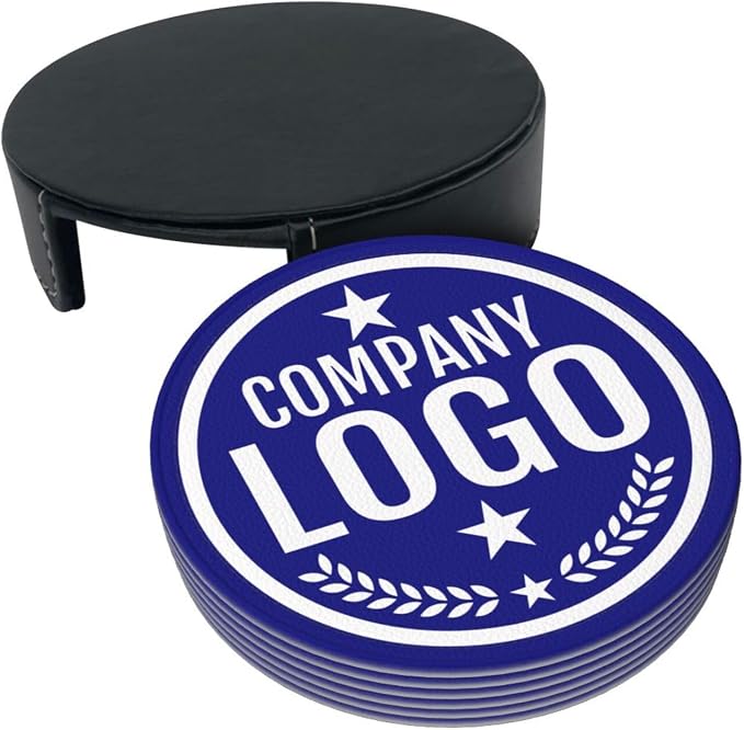 Custom Leather Coasters with Logo
