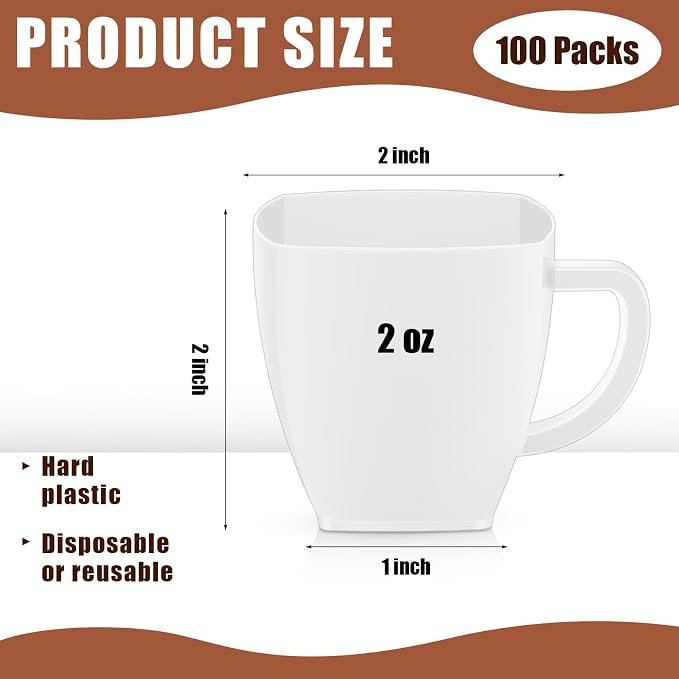 Amyhill 100 Pcs Mini Disposable Tea Cups