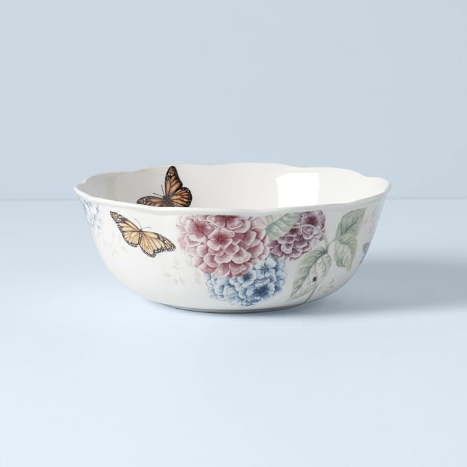 Lenox Butterfly Meadow Hydrangea Large Serve Bowl, 2.70 LB, microwave safe |