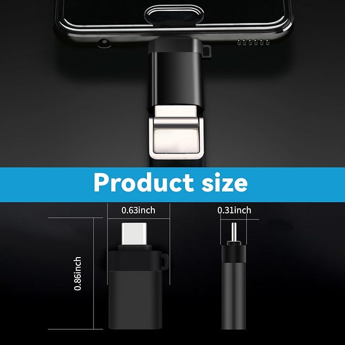 USB C to USB Adapter 4 Pack, USBC Male to USB A 3.0 Female OTG Adapter