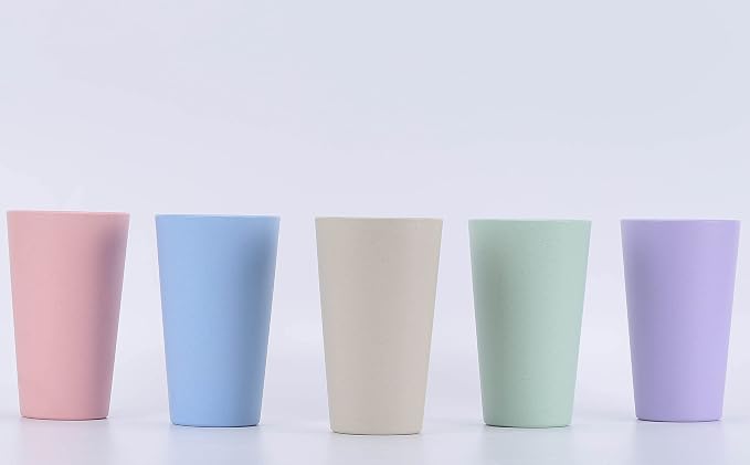 Wheat Straw Unbreakable Cup | 20 oz Reusable Water Drinking Glasses Sets of 10