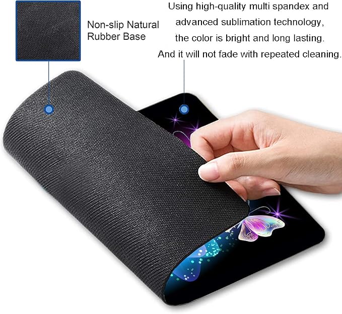 IMAYONDIA Glowing Night Pink Butterflies Mouse Mat