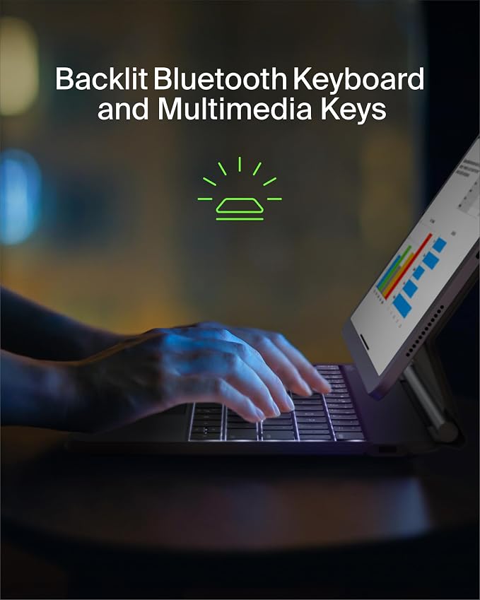 Belkin Pro Keyboard Case w/Magnetic Stand, Backlit Bluetooth Keyboard, Magnetic