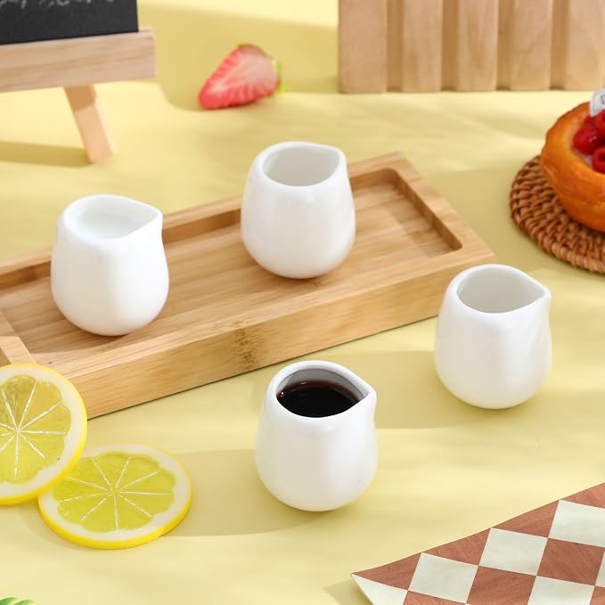 ULTECHNOVO 12 Pcs Ceramic Creamer Pitchers, Mini Milk Jugs