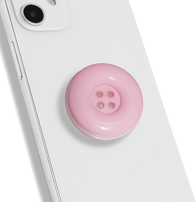 Solid Color Button Phone Grip – Minimalist Design, Durable and Lightweight
