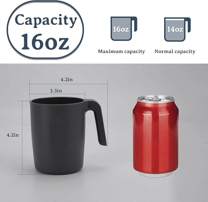 Wrova 16oz Wheat Straw Cups