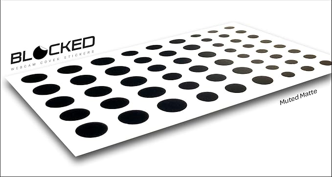 BLOCKED Stackable Webcam/Camera Vinyl Covers | 57 Low-Tack Restickable Webcam