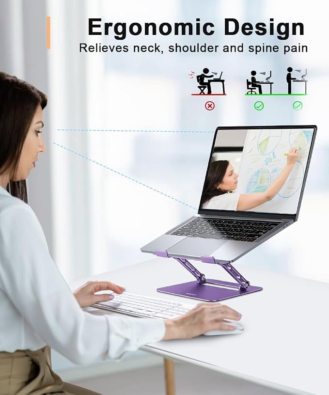 Adjustable Laptop Stand for Desk, Portable Laptop Stand Holder and Riser