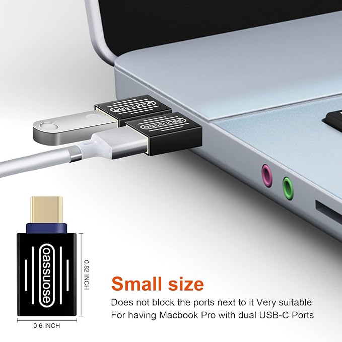 4-Pack USB C to USB Adapter, Thunderbolt 3 Male to USB 3.0 Female OTG Adapter