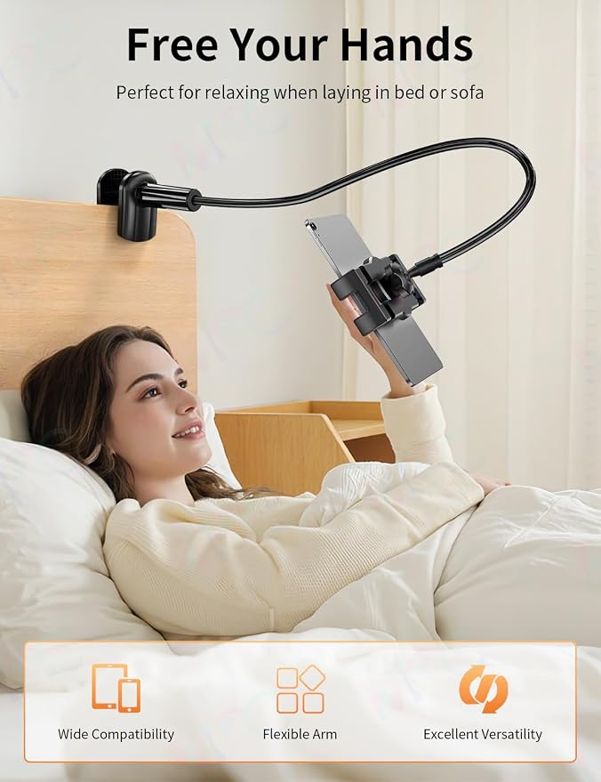 Tablet Stand, Kindle Holder for Reading in Bed, Phone Holder for Bed Desk